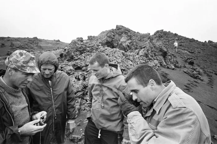 Framed Print : 21 NASA Astronauts have just spend a week in Iceland, making a study of the Geology of Framed Print : 21 NASA Astronauts have just spend a week in Iceland, making a study of the Geology of