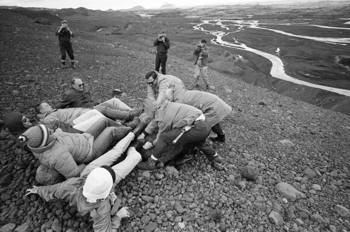 Framed Print : 21 NASA Astronauts have just spend a week in Iceland, making a study of the Geology of Framed Print : 21 NASA Astronauts have just spend a week in Iceland, making a study of the Geology of