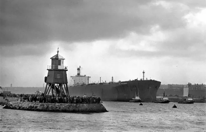 Framed Print : 250, 000 ton tanker. The S. S. iEsso NorthumbriaI a 250, 000 ton tanker built on the Tyne