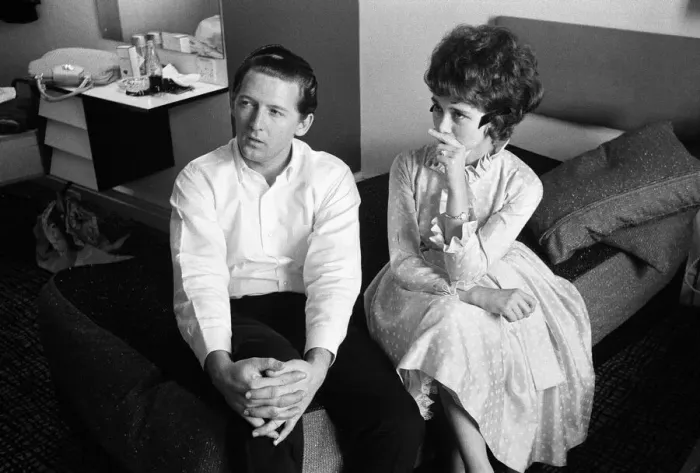 Framed Print : 26-year-old Jerry Lee Lewis with his third wife, 17-year-old Myra