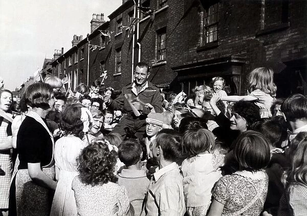 30 Year old Private Jim Kavangh of Edward Street Birmingham could not get home for VJ Day