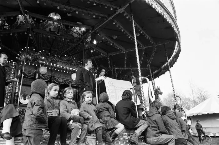Framed Print : The 300-year-old custom of holding a fairground service on Good Friday was revived in