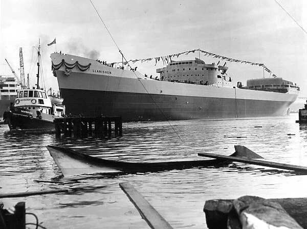 The 31, 000-ton tanker ship Llanishen launched from Swan Hunter & Wigham Richardson