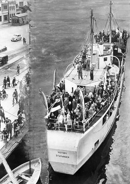 372 Estonian refugees arrive at Cork Harbour in Ireland after crossing the North Sea in