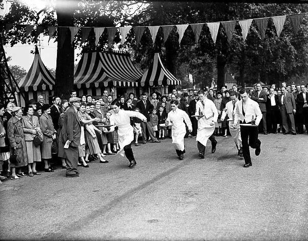 The 3rd Annual Waiters and Waitresses Race at The Festival Gardens in London