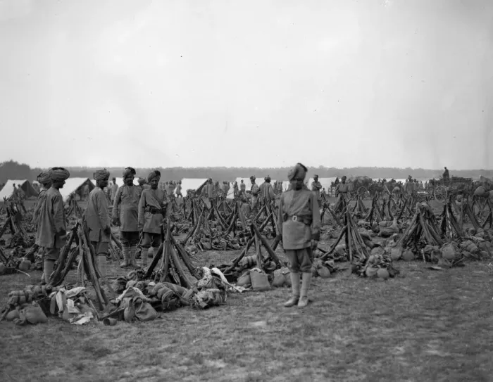 Framed Print : The 3rd Lahore Indian Division seen here at their camp in Orleans, France Framed Print : The 3rd Lahore Indian Division seen here at their camp in Orleans, France