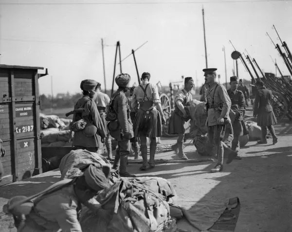 3rd Lahore Indian Division seen here at Orleans. Circa October 1914