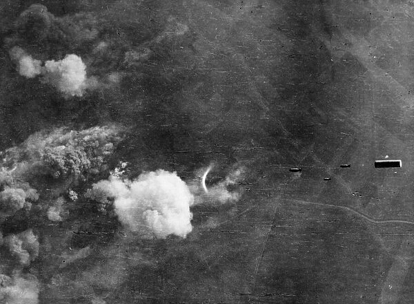 A 4, 000 pound bomb ( extreme right) dropped by bombers of RAF Bomber Command during a