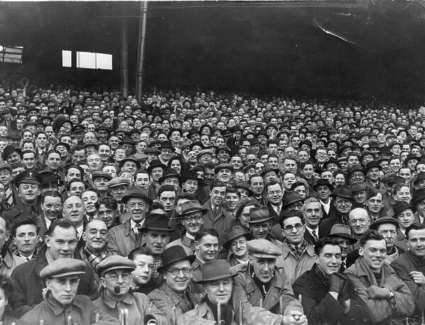 5 JAN 1946: PICTURE SHOWS: Sea of faces at Cardiff Arms Park part of the big crowd