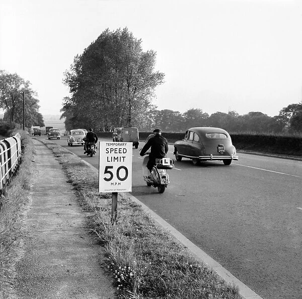 50 MPH Signs. June 1960 M4292-001