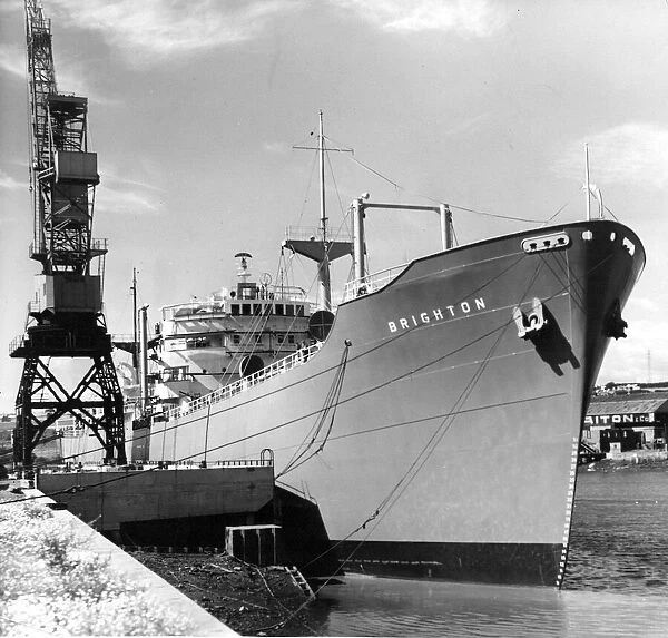 The 6, 400 ton motor ship Brighton built by Short Brothers on the River Wear, Sunderland