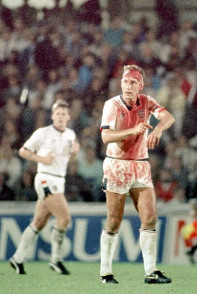 6 September 1989, Sweden v England. Terry Butcher indicates to the referee to blow his