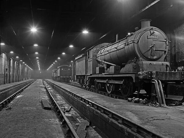 64687 a Hill GER Class J20 0-6-0 locomotive seen here in the Cambridge loco shed shortly