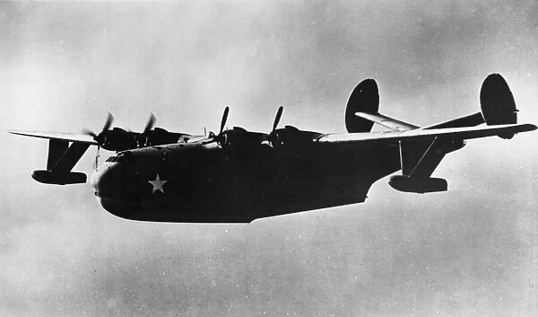 The 70 ton Martin Mars, worlds largest flying boat is pictured luring a test
