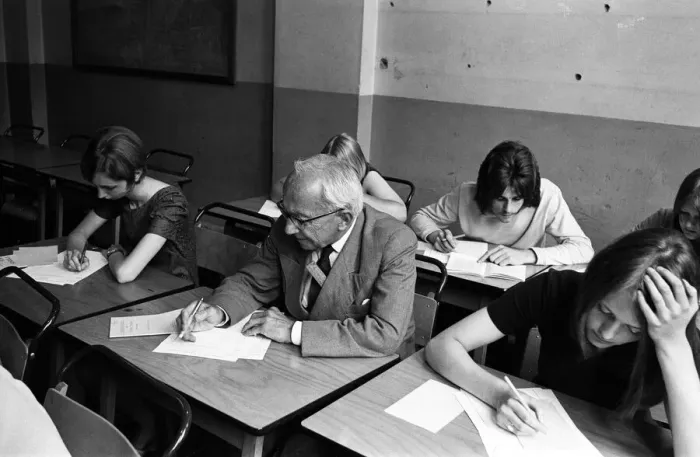 Framed Print : 74-year-old Otto Elias, who has celebrated his birthday today by sitting for the O Levels