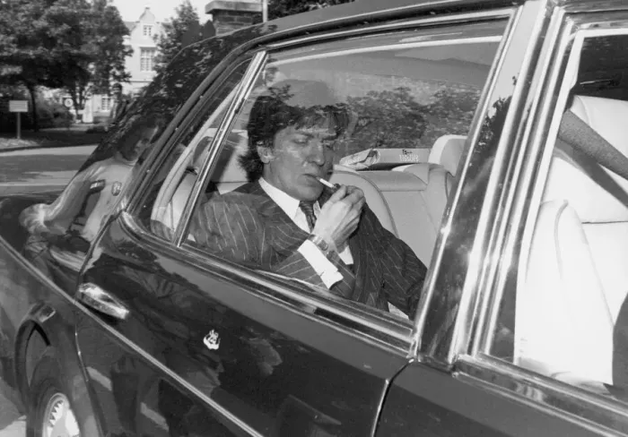 Framed Print : The 7th Marquis of Bristol seen here arriving at court. May 1993 Framed Print : The 7th Marquis of Bristol seen here arriving at court. May 1993