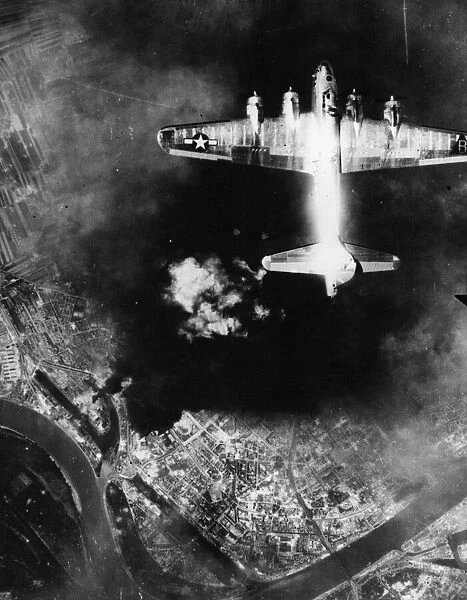8th U. S. A. A. F. bombers attack the Junkers aero engine plant at Strasbourg. 27th May 1944