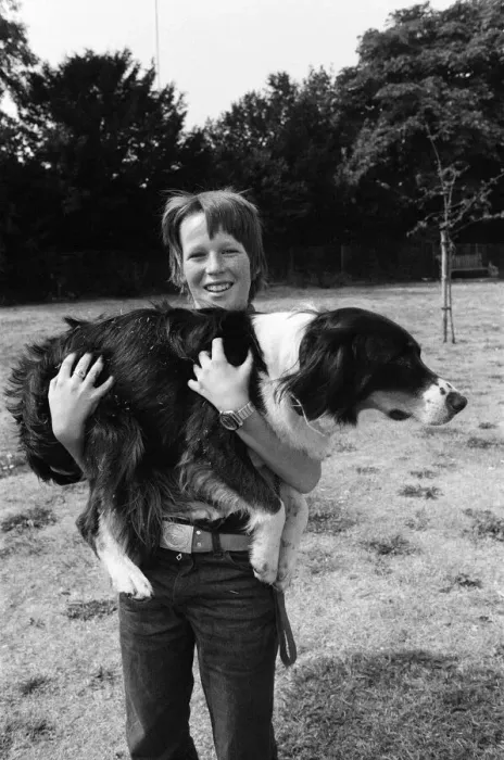 Framed Print : 9 year old Simon Mallon who lives in Shaldon, Devon, was given a puppy for his birthday Framed Print : 9 year old Simon Mallon who lives in Shaldon, Devon, was given a puppy for his birthday