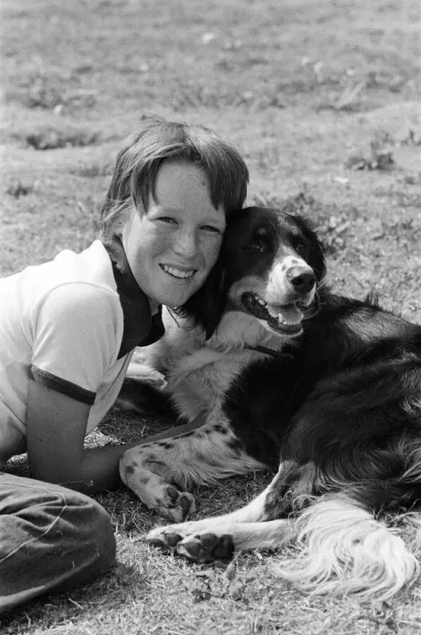 Framed Print : 9 year old Simon Mallon who lives in Shaldon, Devon, was given a puppy for his birthday