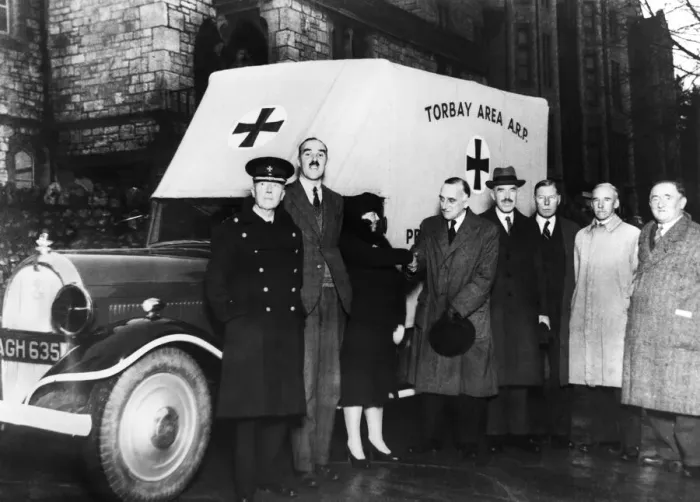 Framed Print : A. P. R new ambulance presentation, Torbay, Devon. 27th November 1939 Framed Print : A. P. R new ambulance presentation, Torbay, Devon. 27th November 1939