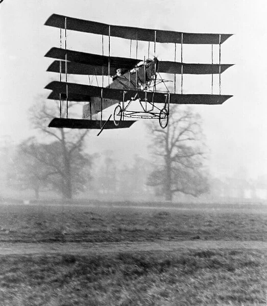 A. V Roe in his triplane at Wembley Park, London 1909