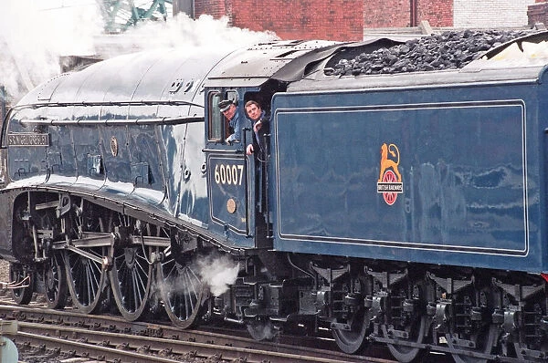 The A4 locomotive Sir Nigel Gresley sets off from Newcastle Central Station bound for