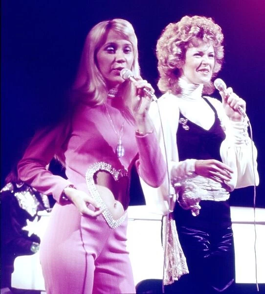 Abba in rehearsals for Top of the Pops at White City Studios, London