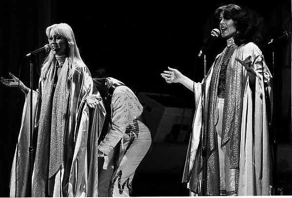 Abba Swedish Pop Group during their tour in Britain in Birmingham Anna and Frieda