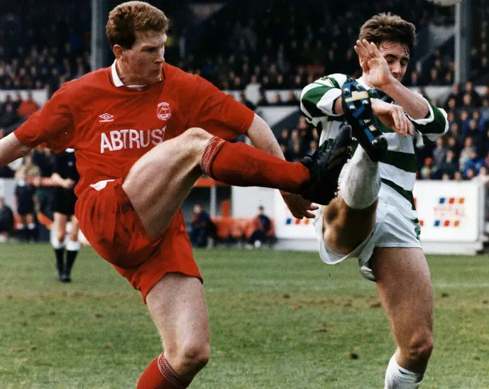 Framed Print : Aberdeen v Celtic Scottish Premier match at Pittodrie Stadium February 1993