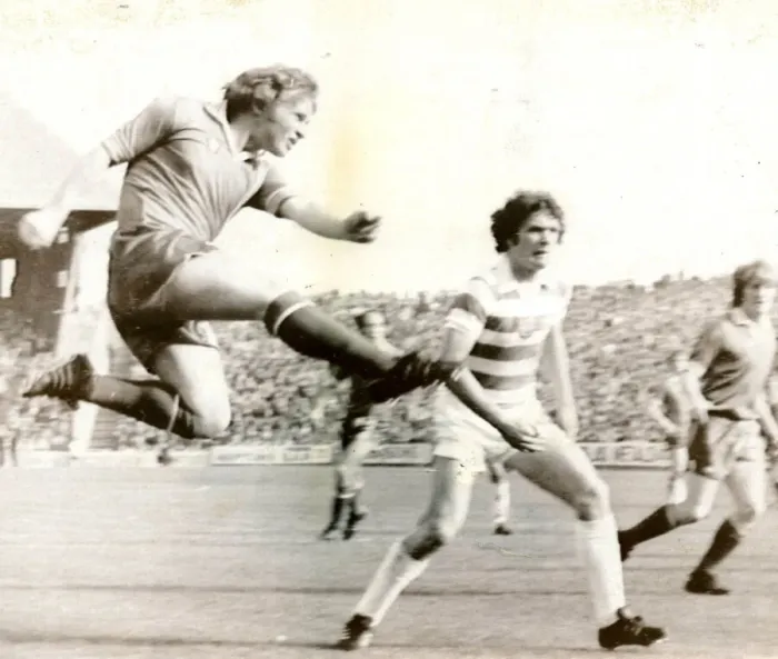 Framed Print : Aberdeen versus Celtic October 1978 football Pittodrie joe harper hits a post Framed Print : Aberdeen versus Celtic October 1978 football Pittodrie joe harper hits a post