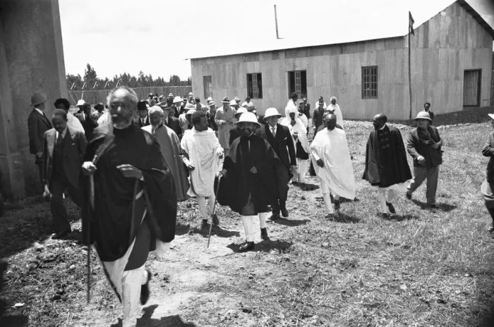 Framed Print : Abyssinian Emperor Haile Selassie seen here during the Audis Abasa Prison Inspection Framed Print : Abyssinian Emperor Haile Selassie seen here during the Audis Abasa Prison Inspection