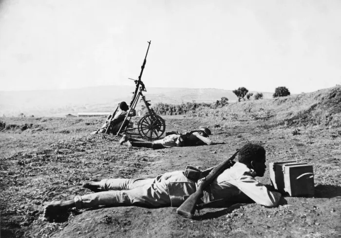 Framed Print : Abyssinian War September 1935 Abyssinian forces come under air attack on the Ogadan Framed Print : Abyssinian War September 1935 Abyssinian forces come under air attack on the Ogadan