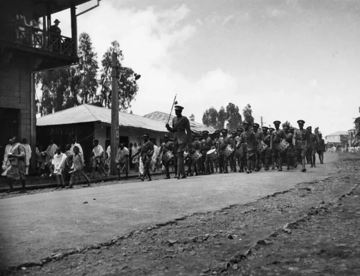 Framed Print : Abyssinian War September 1935 The band of the Imperial Ethiopian Guard marching