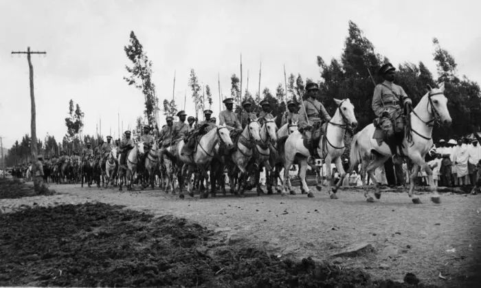 Framed Print : Abyssinian War September 1935 Cavalry of the Abyssinian army seen passing through Framed Print : Abyssinian War September 1935 Cavalry of the Abyssinian army seen passing through