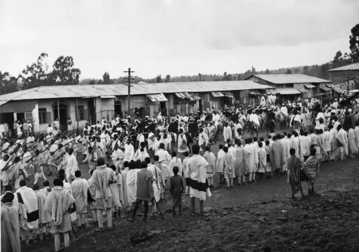 Framed Print : Abyssinian War September 1935. Tribesmen and Chieftains arriving in Addis Ababa to Framed Print : Abyssinian War September 1935. Tribesmen and Chieftains arriving in Addis Ababa to