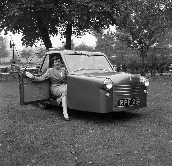 The AC Petite British microcar, with a rear mounted 350cc Villiers single cylinder