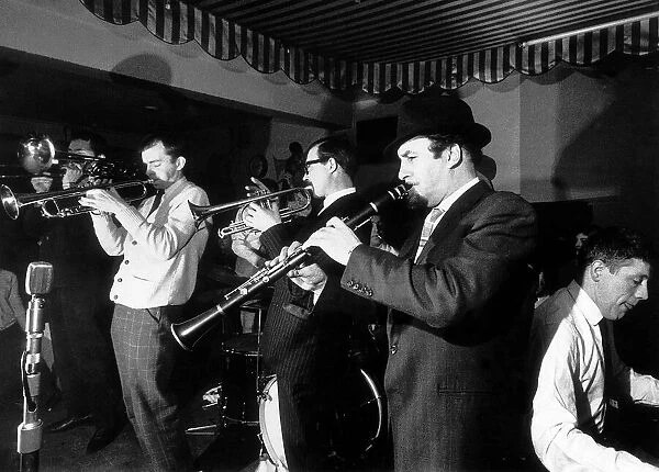 Acker Bilk playing at a West End Jazz Club. February 1962