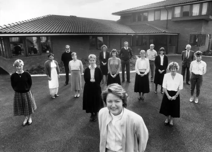 Framed Print : Acorns Childrens Hospice, 30th September 1988. Management & Staff Framed Print : Acorns Childrens Hospice, 30th September 1988. Management & Staff