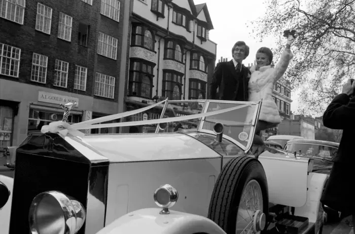 Framed Print : Actess and top model Vicki Hodge today married Ian Heath, who is in advertising