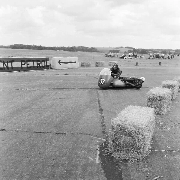 Action from the Daily Herald Motor Cycle Racing Championship at Thruxton