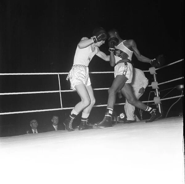 Action fron the England v USA Amateur Boxing contest at Wembley 2nd November 1961