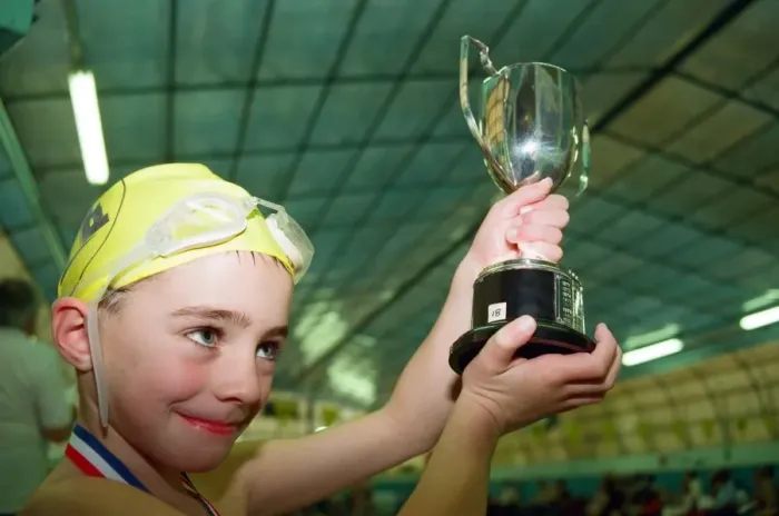 Framed Print : Action at the Guisborough Swimming Club Gala - Winner Christopher Wilkinson showing off Framed Print : Action at the Guisborough Swimming Club Gala - Winner Christopher Wilkinson showing off