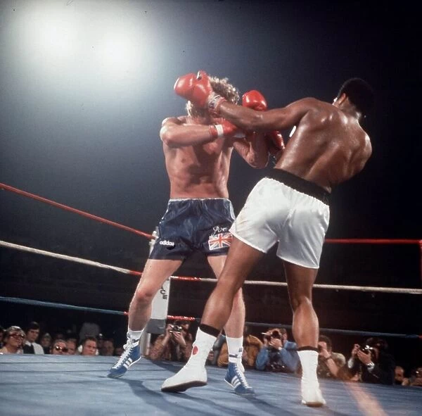 Action during the heavyweight fight between American Muhammad Ali and Britain