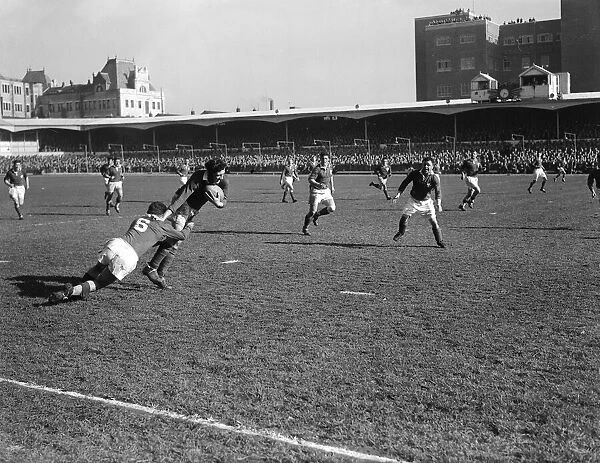 Action from the Wales v France five nation championship match held at Cardiff Arms Park