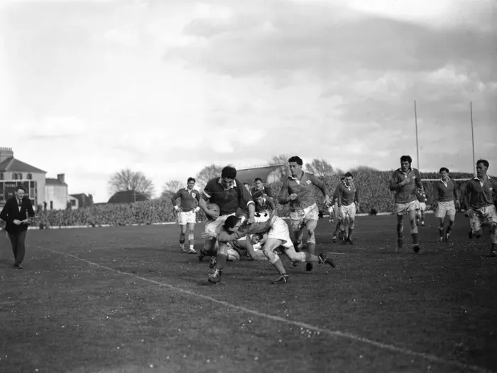 Framed Print : Action from the Wales v France Five Nations Championship match at St Helens Ground in