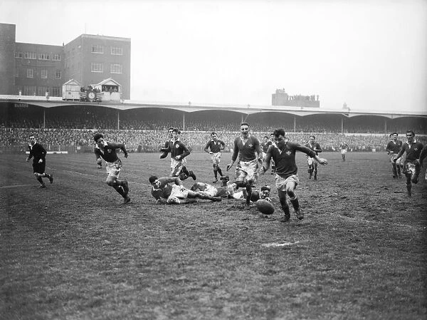 Action from the Wales v Ireland Home Nations Championship at Cardiff Arms Park
