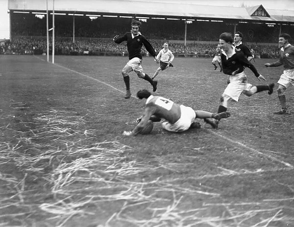 Action from the Wales v Scotland Home Nations Championship held at St Helens Ground