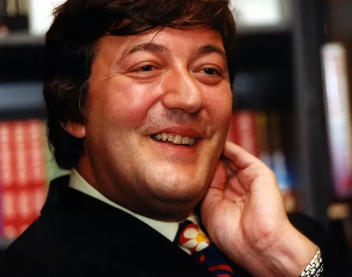 Framed Print : Actor and author Stephen Fry in Newcastle to promote his new book on 3rd November 1998