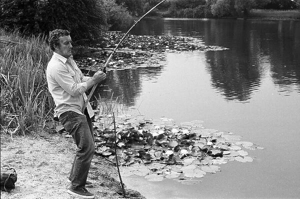 Actor Bernard Cribbins today went fishing near Shepperton
