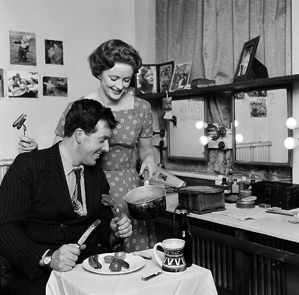 Actor Brian Rix and his wife actress Elspet Gray. 1st February 1957